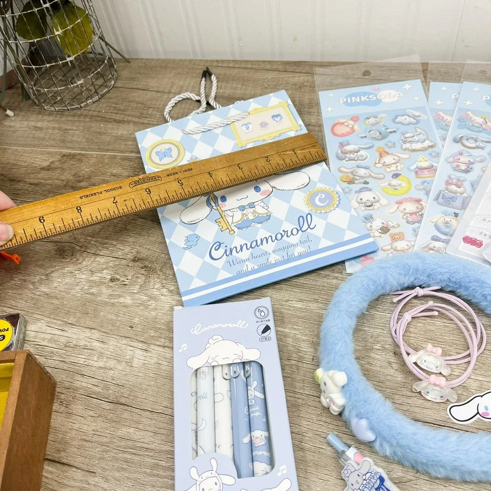 Sanrio Cinnamoroll Stationery Accessory Gift Set Stickers Pens Headband Blue
